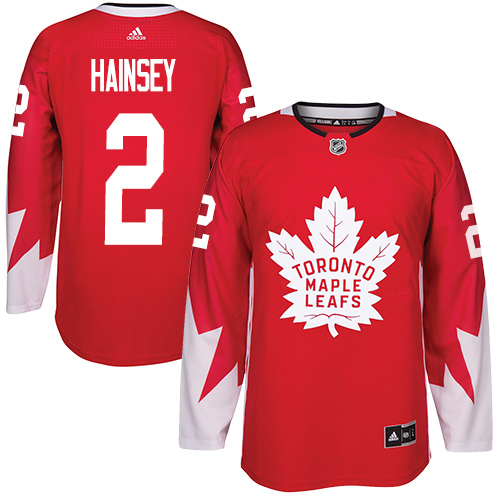 Adidas Maple Leafs #2 Ron Hainsey Red Team Canada Authentic Stitched NHL Jersey